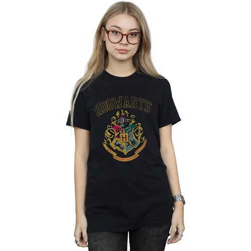 Vêtements Femme T-shirts manches longues Harry Potter Varsity Style Crest Noir