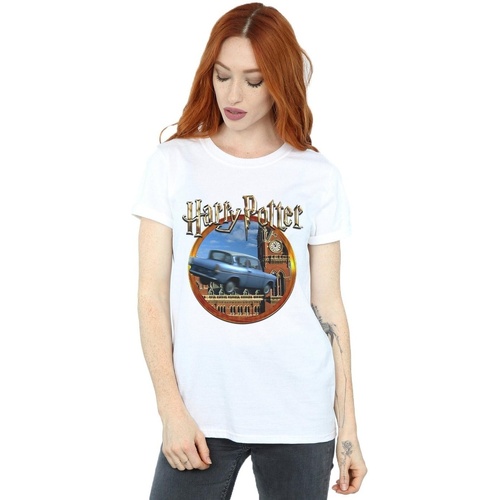 Vêtements Femme T-shirts manches longues Harry Potter Flying Car Blanc