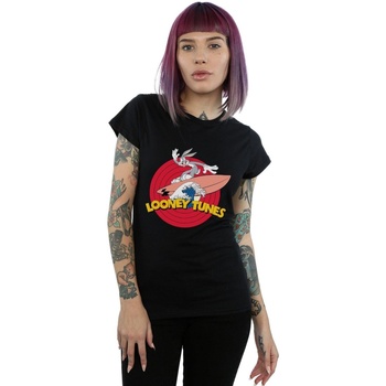 Vêtements Femme T-shirts manches longues Dessins Animés Bugs Bunny Surfing Noir