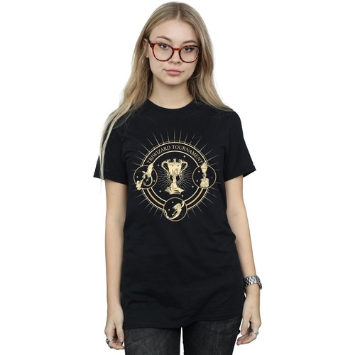 Vêtements Femme T-shirts manches longues Harry Potter Triwizard Seal Noir