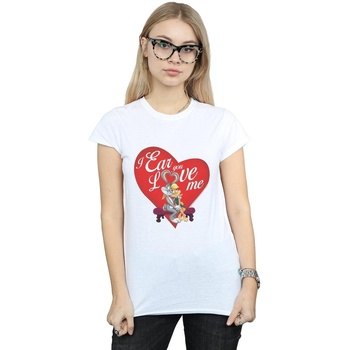 Vêtements Femme T-shirts manches longues Dessins Animés Bugs Bunny And Lola Valentine's Day Love Me Blanc