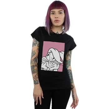 Vêtements Femme T-shirts manches longues Dessins Animés Bugs Bunny Adore Noir