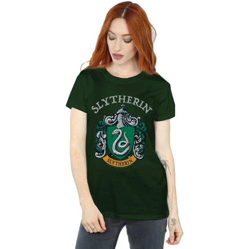 Vêtements Femme T-shirts manches longues Harry Potter Slytherin Crest Vert