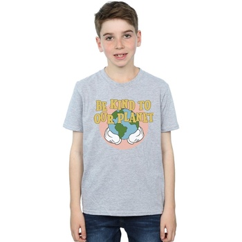 Vêtements Garçon T-shirts manches courtes Disney Mickey Mouse Be Kind To Our Planet Gris