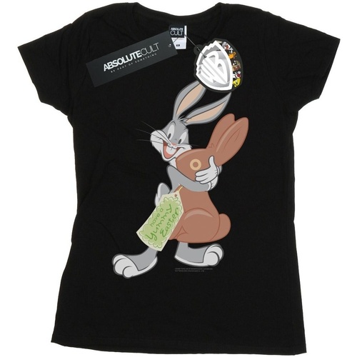 Vêtements Femme T-shirts manches longues Dessins Animés Bugs Bunny Yummy Easter Noir