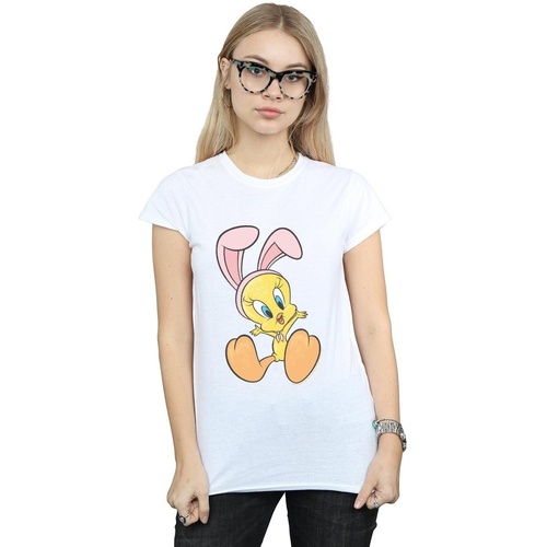 Vêtements Femme T-shirts manches longues Dessins Animés Tweety Pie Bunny Ears Blanc
