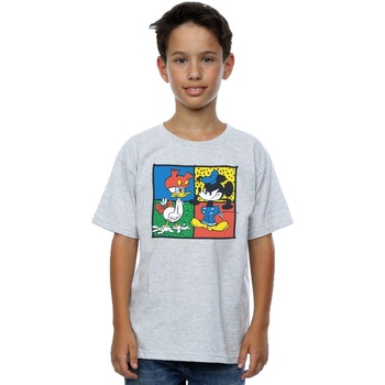 Vêtements Garçon T-shirts manches courtes Disney Mickey Mouse Donald Clothes Swap Gris