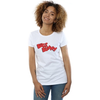 Vêtements Femme T-shirts manches longues Dessins Animés Bugs Bunny Name Blanc