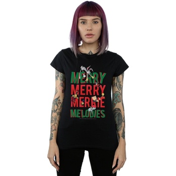 Vêtements Femme T-shirts manches longues Dessins Animés Merry Merrie Melodies Noir