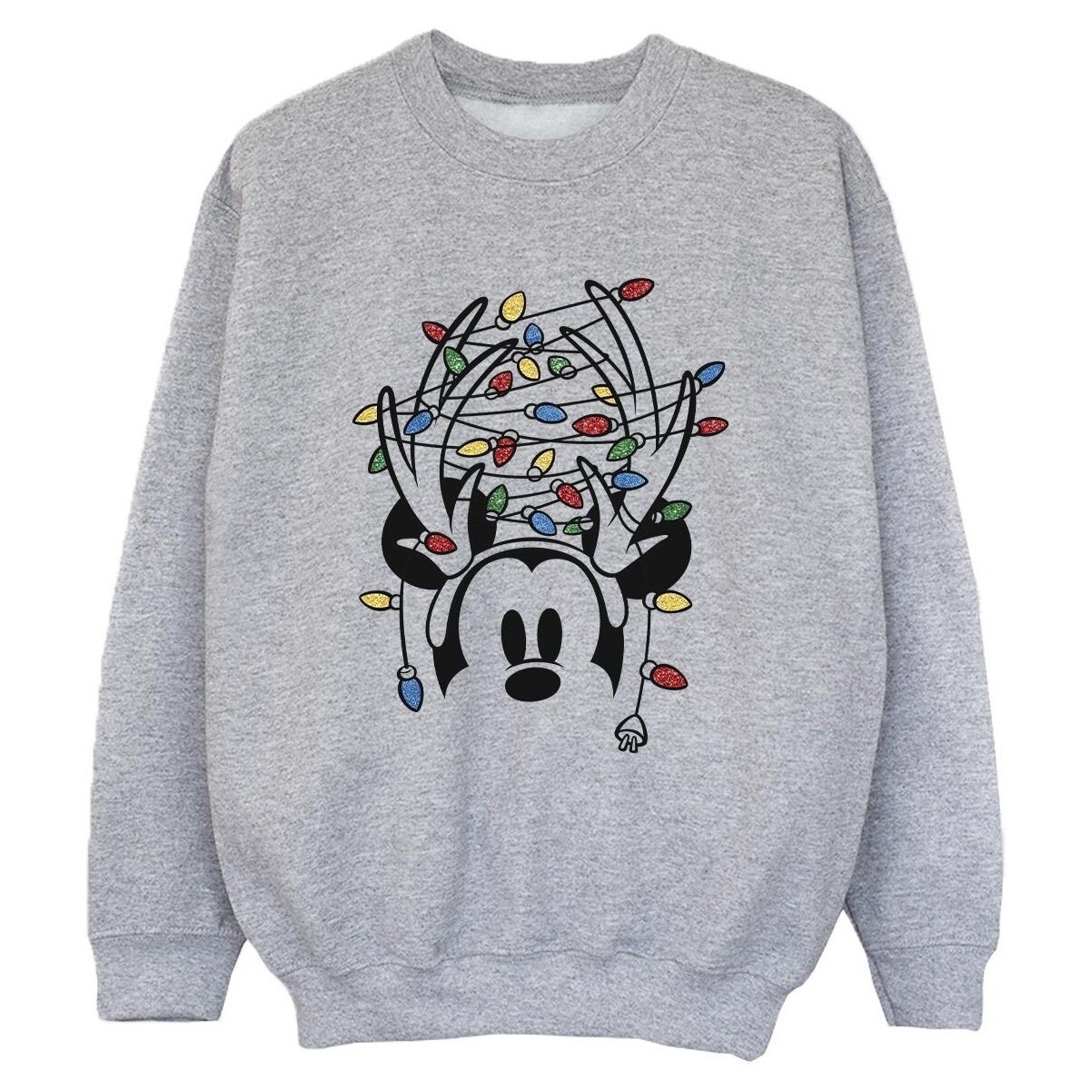 Vêtements Garçon Sweats Disney Mickey Mouse Christmas Head Lights Gris