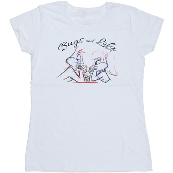 Vêtements Femme T-shirts manches longues Dessins Animés Bugs And Lola Sketch Blanc