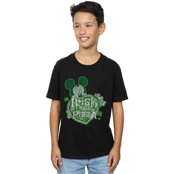 Vêtements Garçon T-shirts manches courtes Disney Mickey Mouse Shamrock Pizza Noir