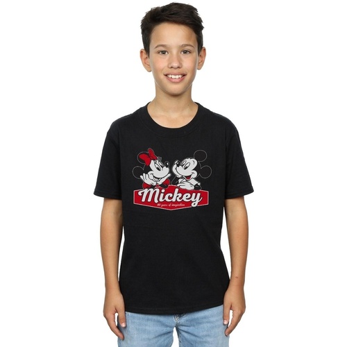 Vêtements Garçon T-shirts manches courtes Disney Mickie And Minnie 90 Years Noir