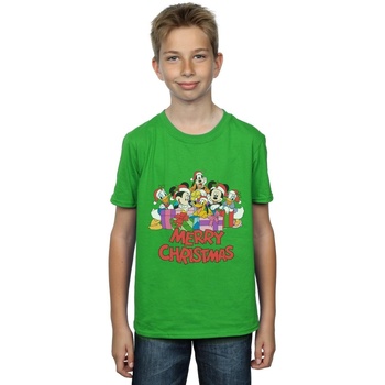 Vêtements Garçon T-shirts manches courtes Disney Mickey Mouse And Friends Christmas Vert