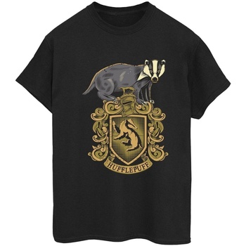 Vêtements Femme T-shirts manches longues Harry Potter Hufflepuff Sketch Crest Noir