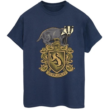 Vêtements Femme T-shirts manches longues Harry Potter Hufflepuff Sketch Crest Bleu
