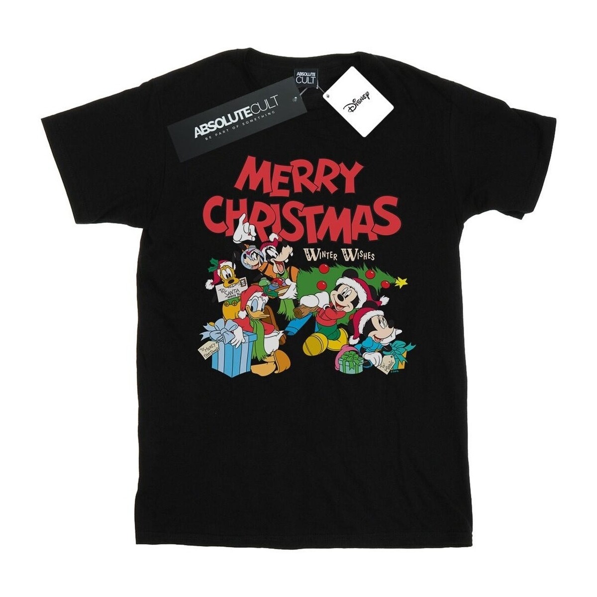Vêtements Garçon T-shirts manches courtes Disney Mickey And Friends Winter Wishes Noir