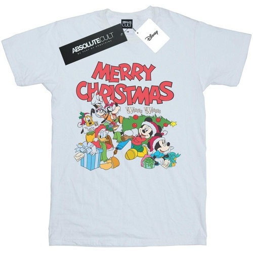 Vêtements Garçon T-shirts manches courtes Disney Mickey And Friends Winter Wishes Blanc