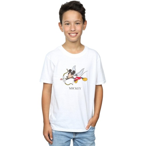 Vêtements Garçon T-shirts manches courtes Disney Mickey Mouse Love Cherub Blanc