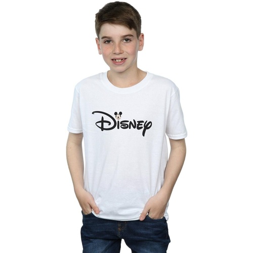 Vêtements Garçon T-shirts manches courtes Disney Mickey Mouse Logo Head Blanc