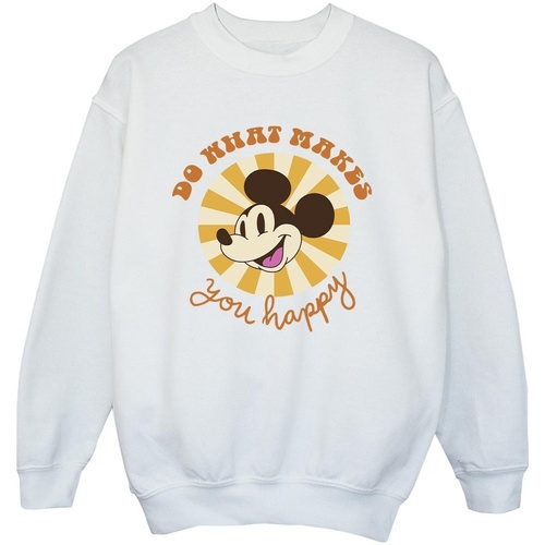 Vêtements Garçon Sweats Disney Mickey Mouse Do What Makes You Happy Blanc