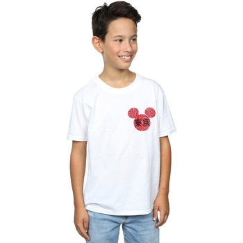 Vêtements Garçon T-shirts manches courtes Disney Mickey Mouse Symbol Blanc