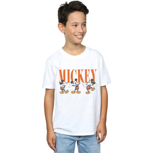 Vêtements Garçon T-shirts manches courtes Disney Mickey Mouse Poses Blanc