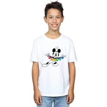 Vêtements Garçon T-shirts manches courtes Disney Mickey Mouse Rainbow Chain Blanc