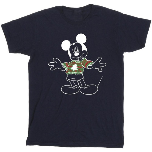 Vêtements Garçon T-shirts manches courtes Disney Mickey Mouse Xmas Jumper Bleu
