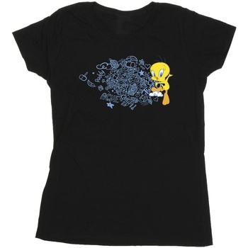 Vêtements Femme T-shirts manches longues Dessins Animés ACME Doodles Tweety Noir