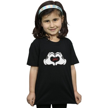 Vêtements Fille T-shirts manches longues Disney Mickey Mouse Loves You Noir