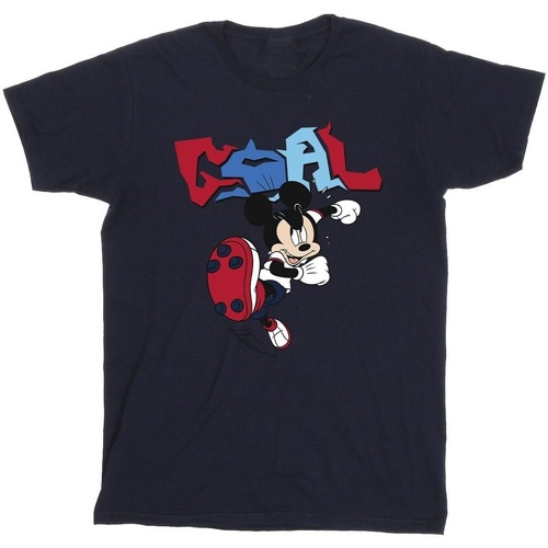 Vêtements Garçon T-shirts manches courtes Disney Mickey Mouse Goal Striker Pose Bleu