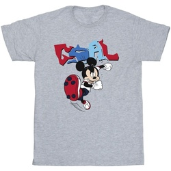 Vêtements Garçon T-shirts manches courtes Disney Mickey Mouse Goal Striker Pose Gris
