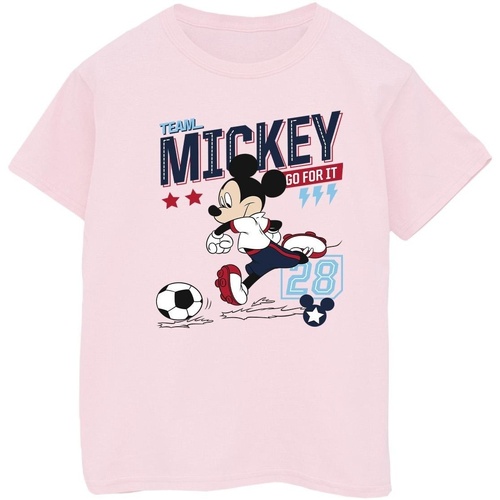 Vêtements Garçon T-shirts manches courtes Disney Mickey Mouse Team Mickey Football Rouge