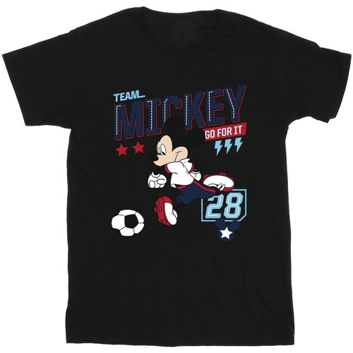 Vêtements Garçon T-shirts manches courtes Disney Mickey Mouse Team Mickey Football Noir