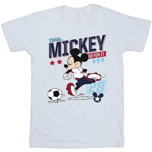 Vêtements Garçon T-shirts manches courtes Disney Mickey Mouse Team Mickey Football Blanc