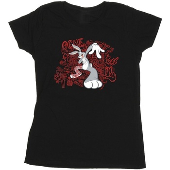 Vêtements Femme T-shirts manches longues Dessins Animés ACME Doodles Bugs Bunny Noir