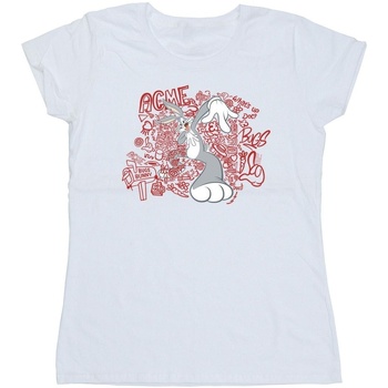 Vêtements Femme T-shirts manches longues Dessins Animés ACME Doodles Bugs Bunny Blanc