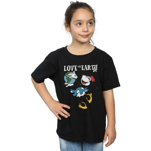 Vêtements Fille T-shirts manches longues Disney Mickey Mouse Love The Earth Noir