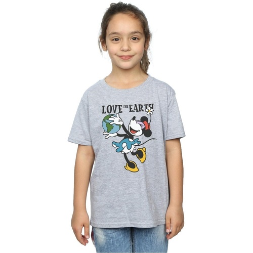 Vêtements Fille T-shirts manches longues Disney Mickey Mouse Love The Earth Gris