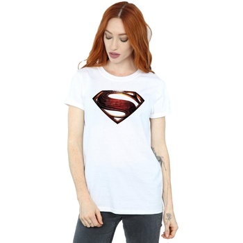 Vêtements Femme T-shirts manches longues Dc Comics Justice League Movie Superman Emblem Blanc