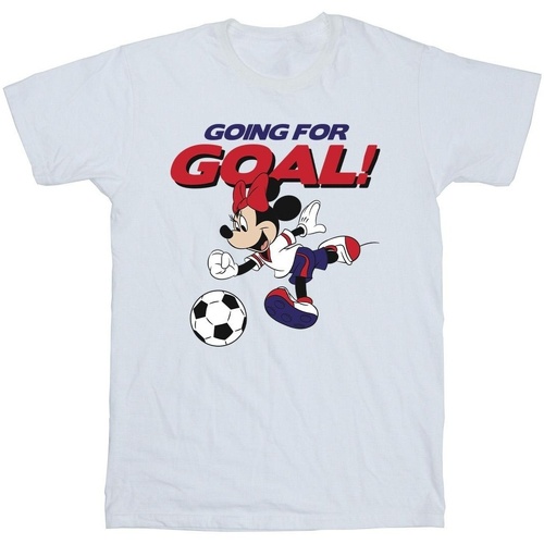 Vêtements Garçon T-shirts manches courtes Disney Minnie Mouse Going For Goal Blanc