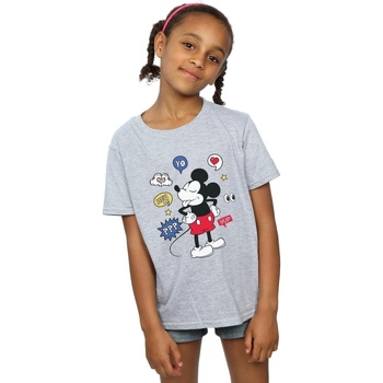 Vêtements Fille T-shirts manches longues Disney Mickey Mouse Tongue Out Gris