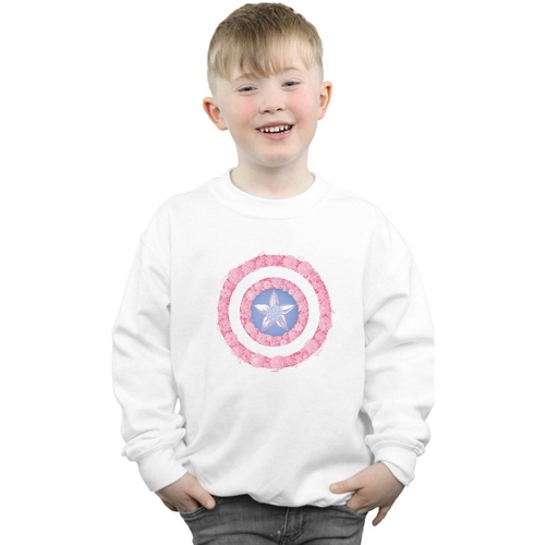 Vêtements Garçon Sweats Marvel Captain America Flowers Shield Blanc