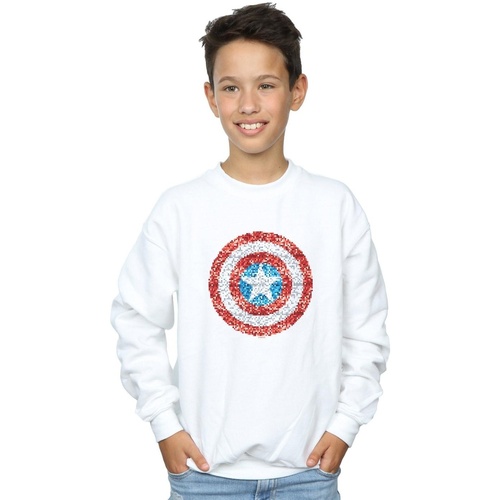 Vêtements Garçon Sweats Marvel Captain America Pixelated Shield Blanc