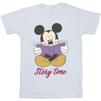 Vêtements Garçon T-shirts manches courtes Disney Mickey Mouse Story Time Blanc
