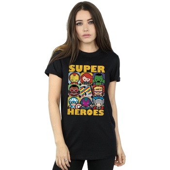 Vêtements Femme T-shirts manches longues Marvel Kawaii Super Heroes Noir