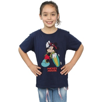 Vêtements Fille T-shirts manches longues Disney Mickey Mouse Skate Dude Bleu