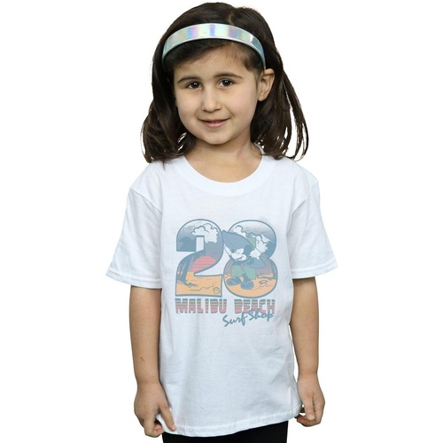 Vêtements Fille T-shirts manches longues Disney Mickey Mouse Surf Shop Blanc