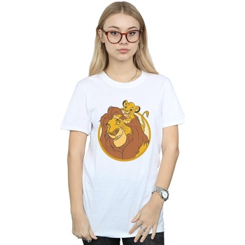 Vêtements Femme T-shirts manches longues Disney The Lion King Mufasa And Simba Blanc